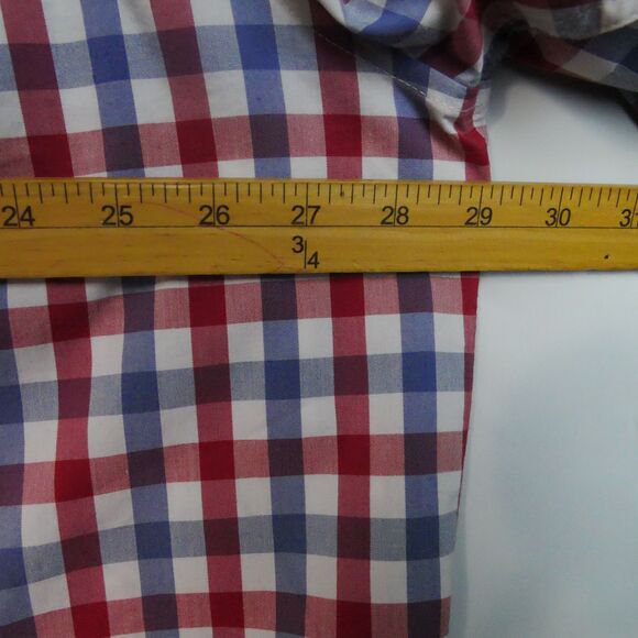 George Men’s Shirt Size 3XL Button Down Long Sleeve Classic Fit Plaid Shirt - Picture 9 of 12